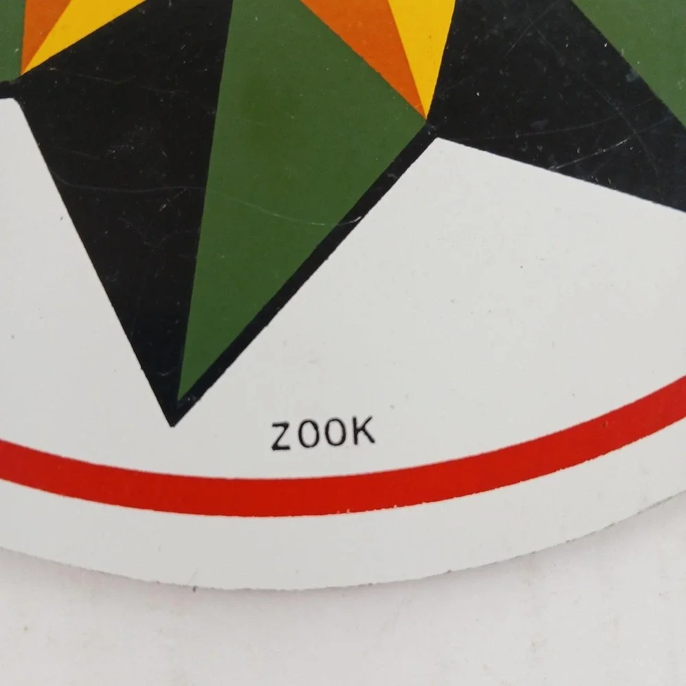 Vtg Zook Trivet Wall Art Pennsylvania  Dutch‎ Star Flower Kitschy MCM 7.75